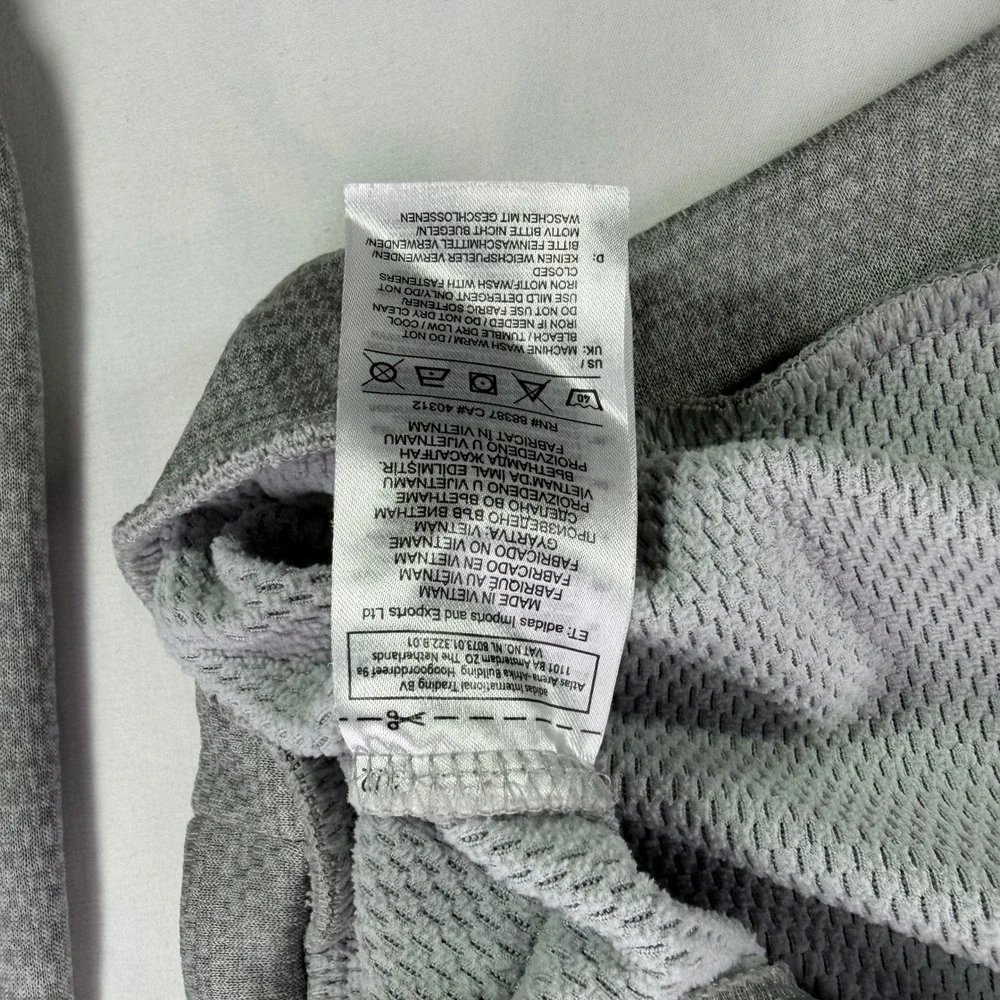Adidas Climawarm Full Zip Hoodie Mens Small Gray Textured Knit Athletic Jacket